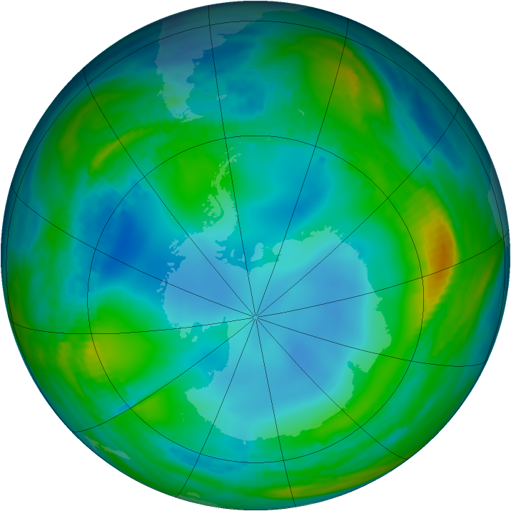 Antarctic ozone map for 12 July 1985